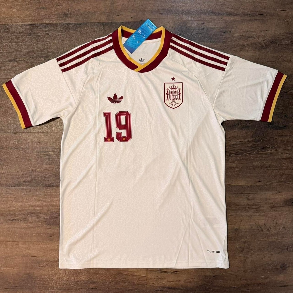 Spain Away Yamal 19 Adidas Soccer Jersey Size L